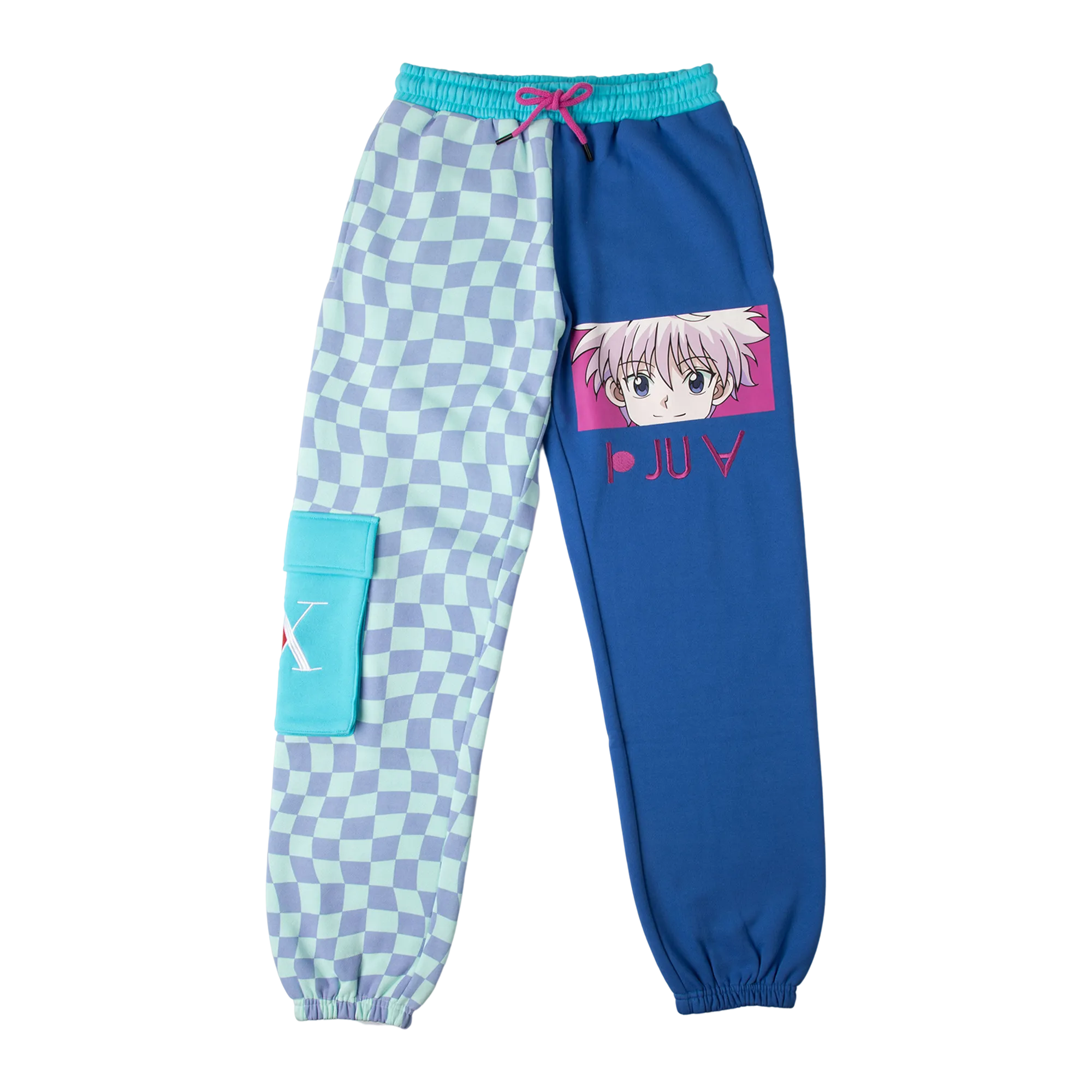 Killua Blue Split Checkered Sweatpants