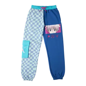 Killua Blue Split Checkered Sweatpants