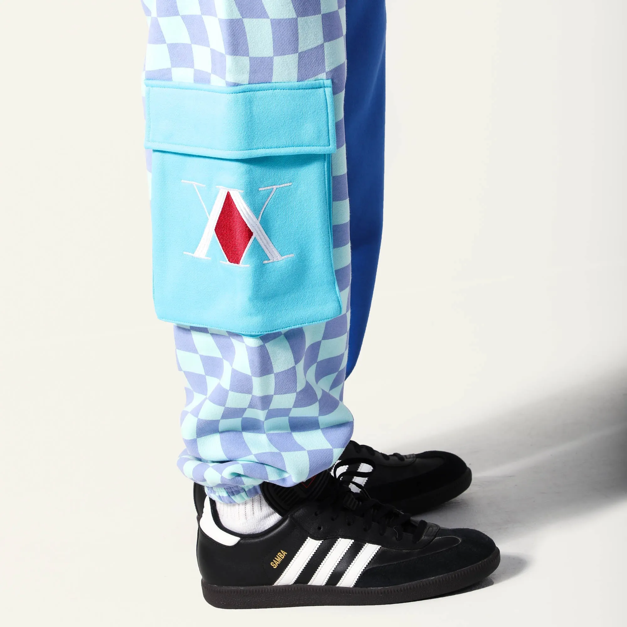 Killua Blue Split Checkered Sweatpants