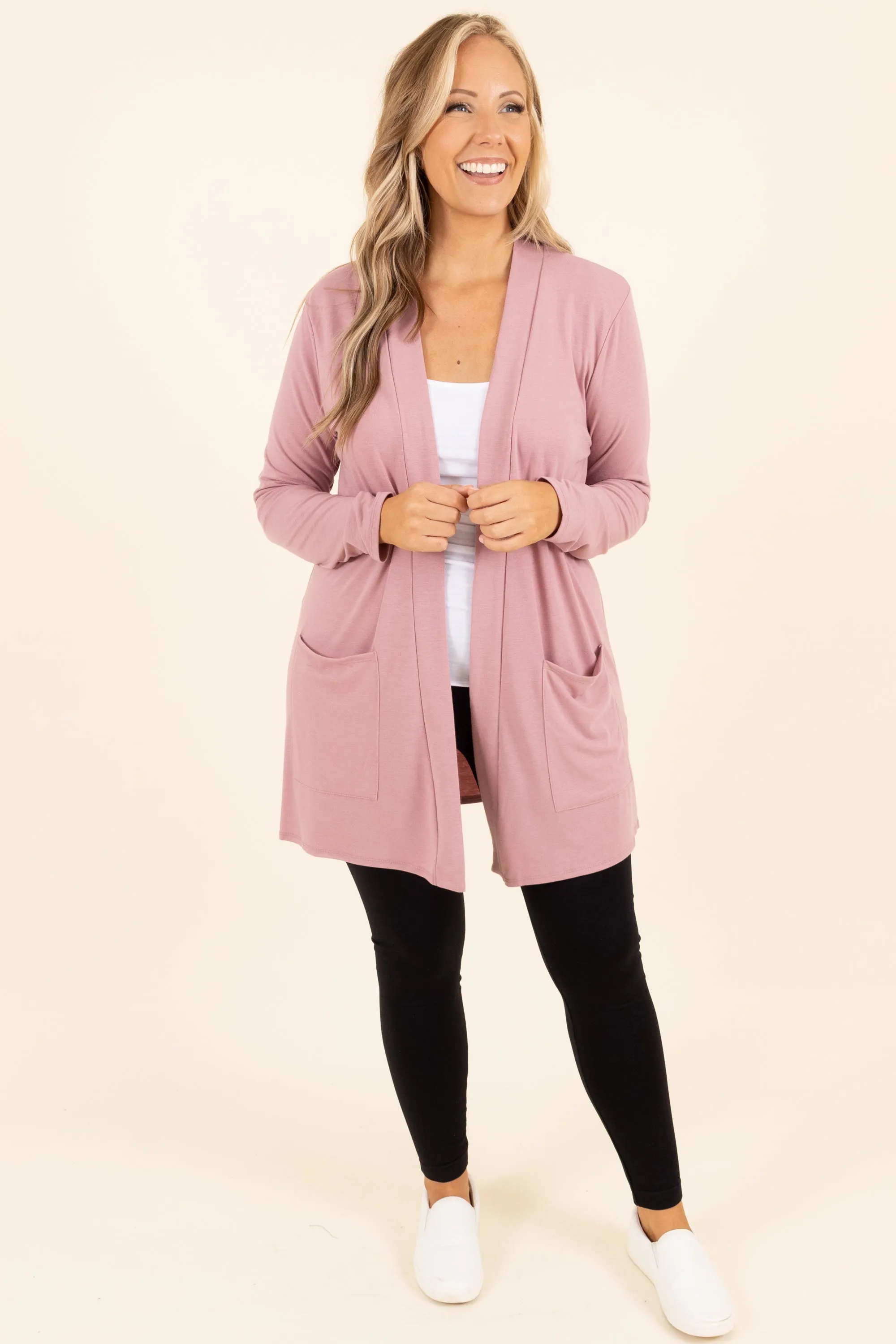 Kindness and Compassion Cardigan, Light Rose