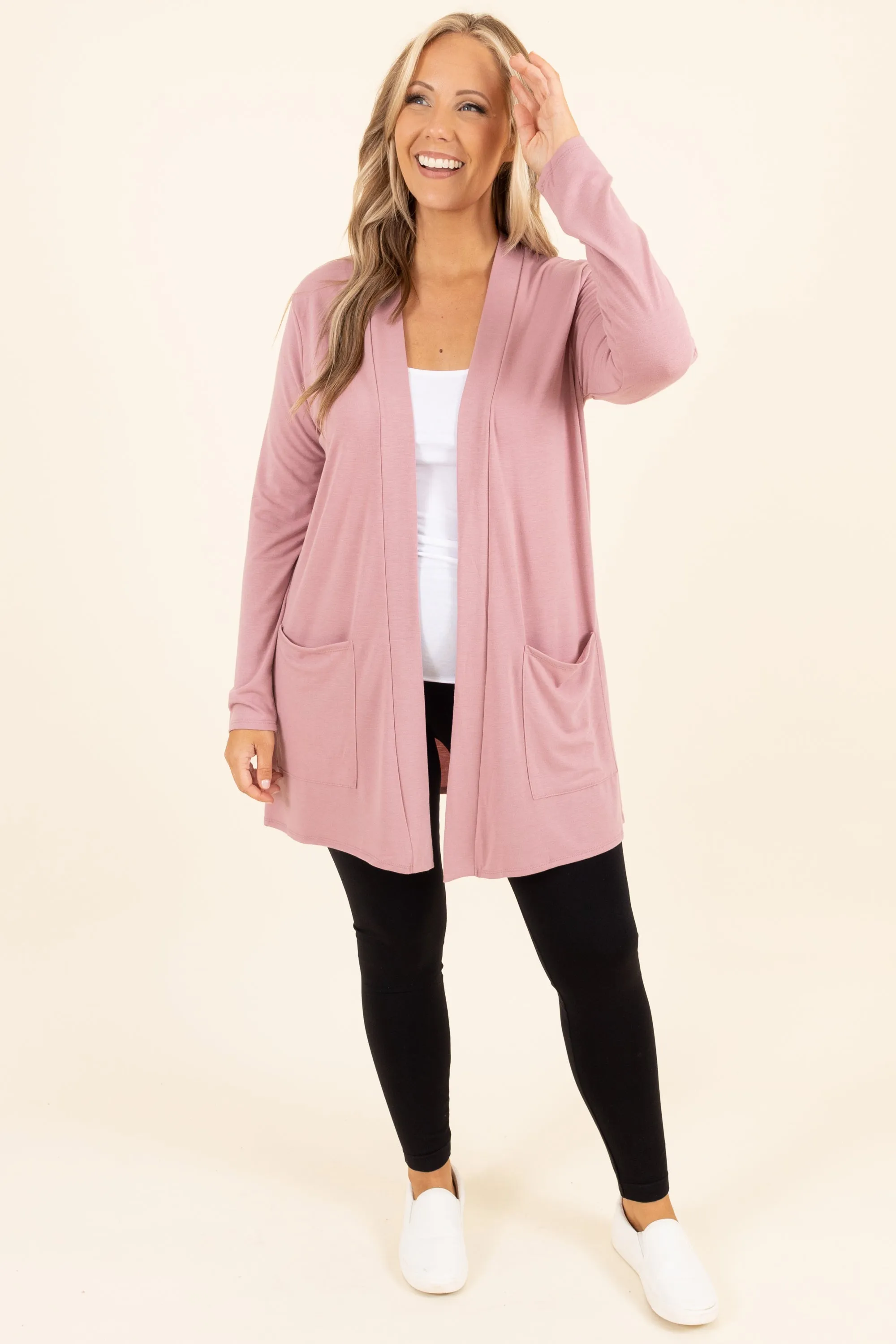 Kindness and Compassion Cardigan, Light Rose