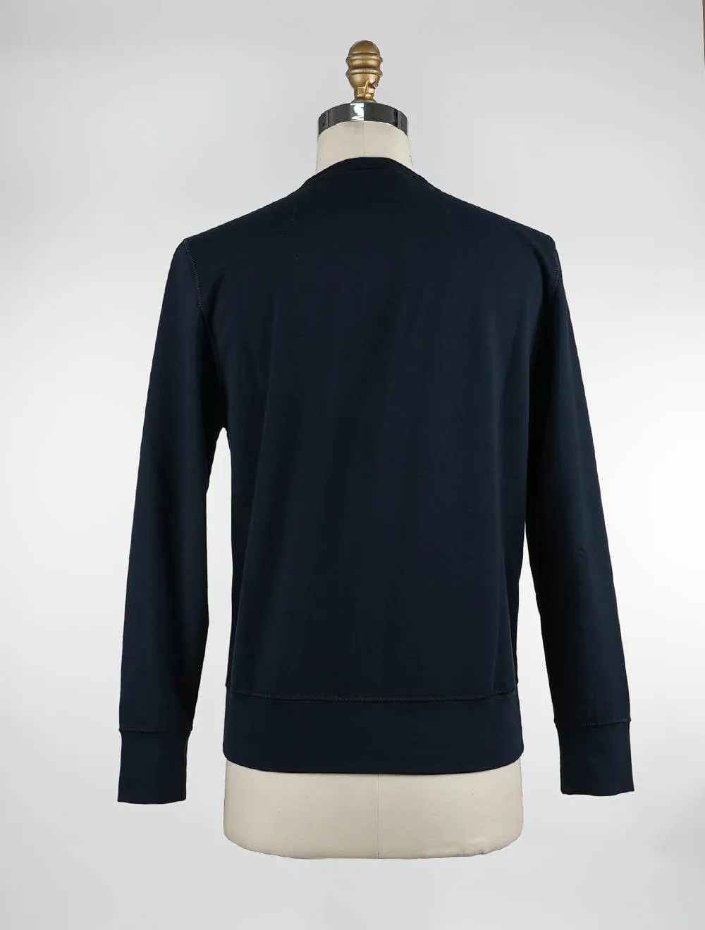 Kiton  |Crew Neck Long Sleeves Cotton Logo Sweatshirts