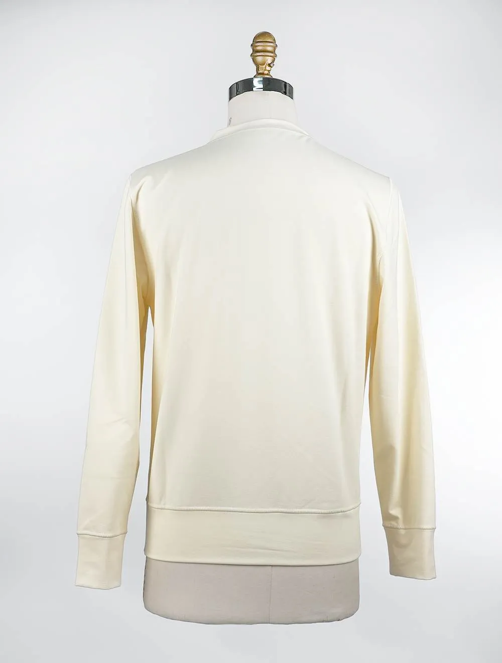 Kiton  |Crew Neck Long Sleeves Cotton Logo Sweatshirts