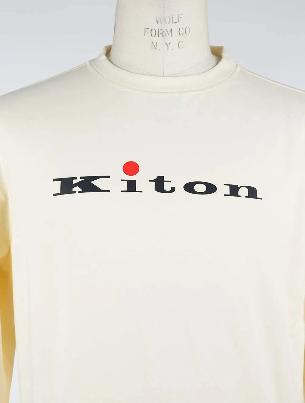 Kiton  |Crew Neck Long Sleeves Cotton Logo Sweatshirts