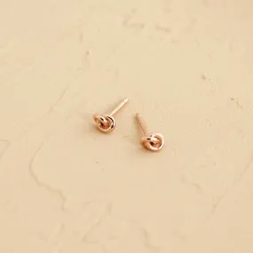 Knot Stud Earrings - 14k Rose Gold