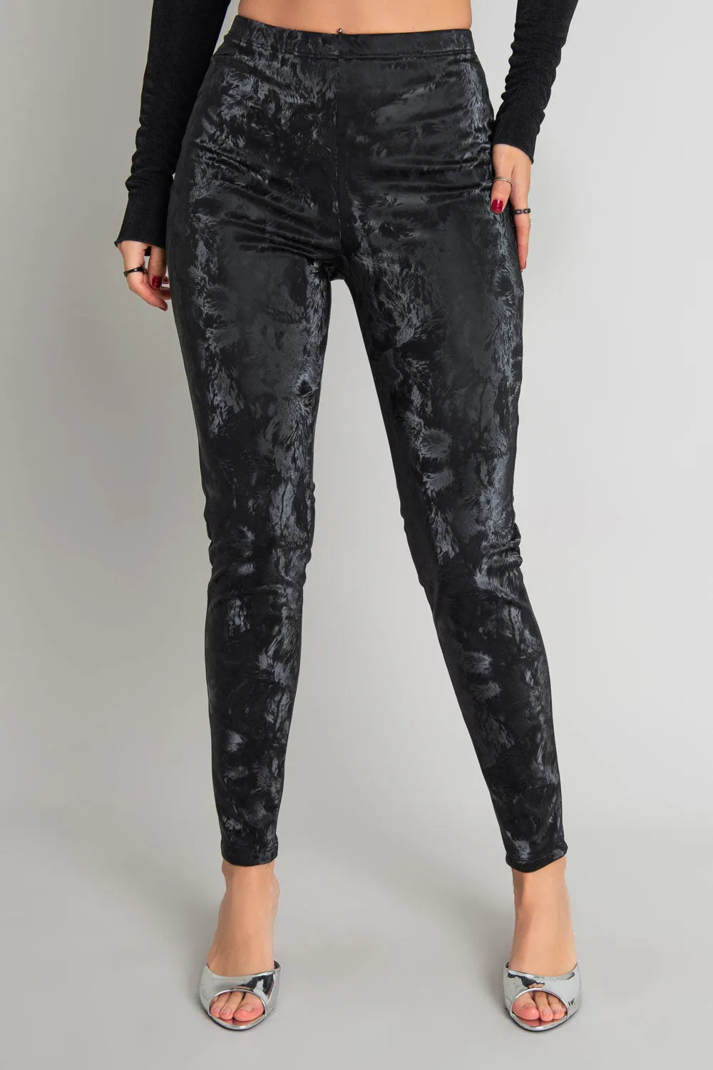 Legging ajustado estampado de efecto piel