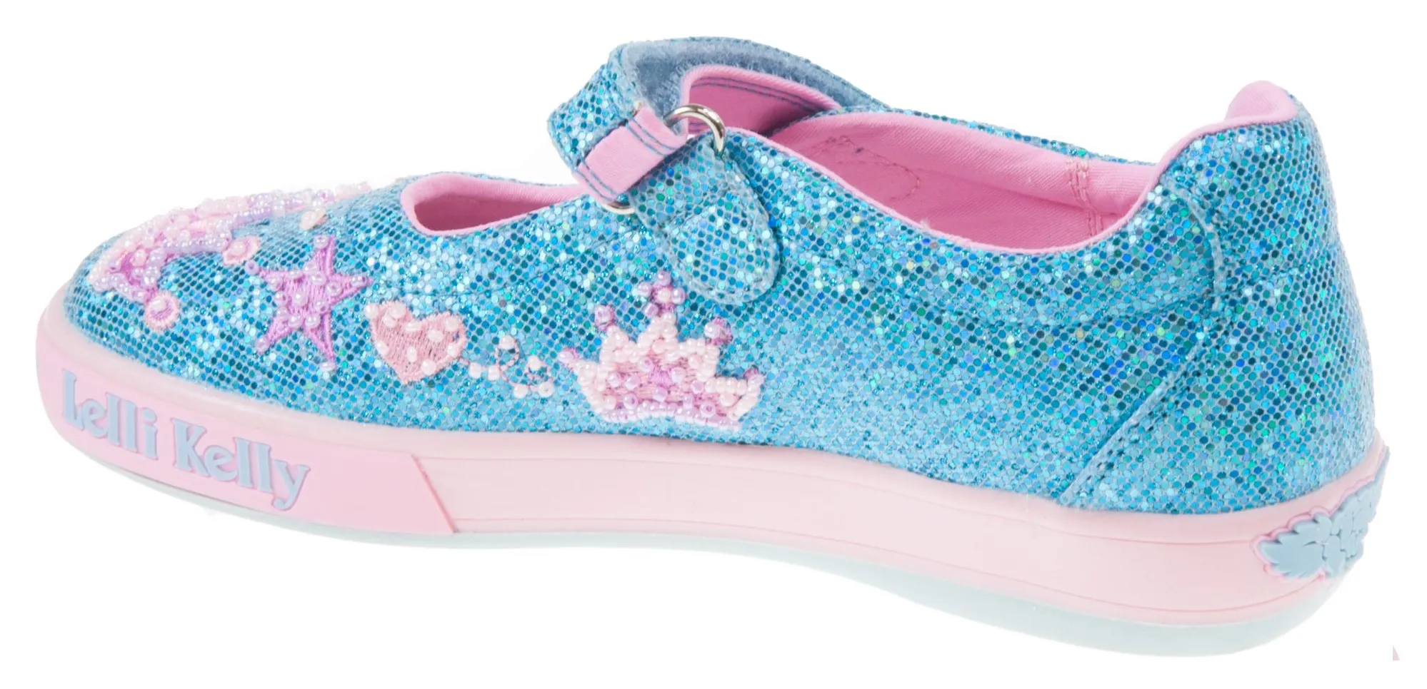 Lelli Kelly LK 1078 Turquoise Glitter Tiara Dolly Shoes