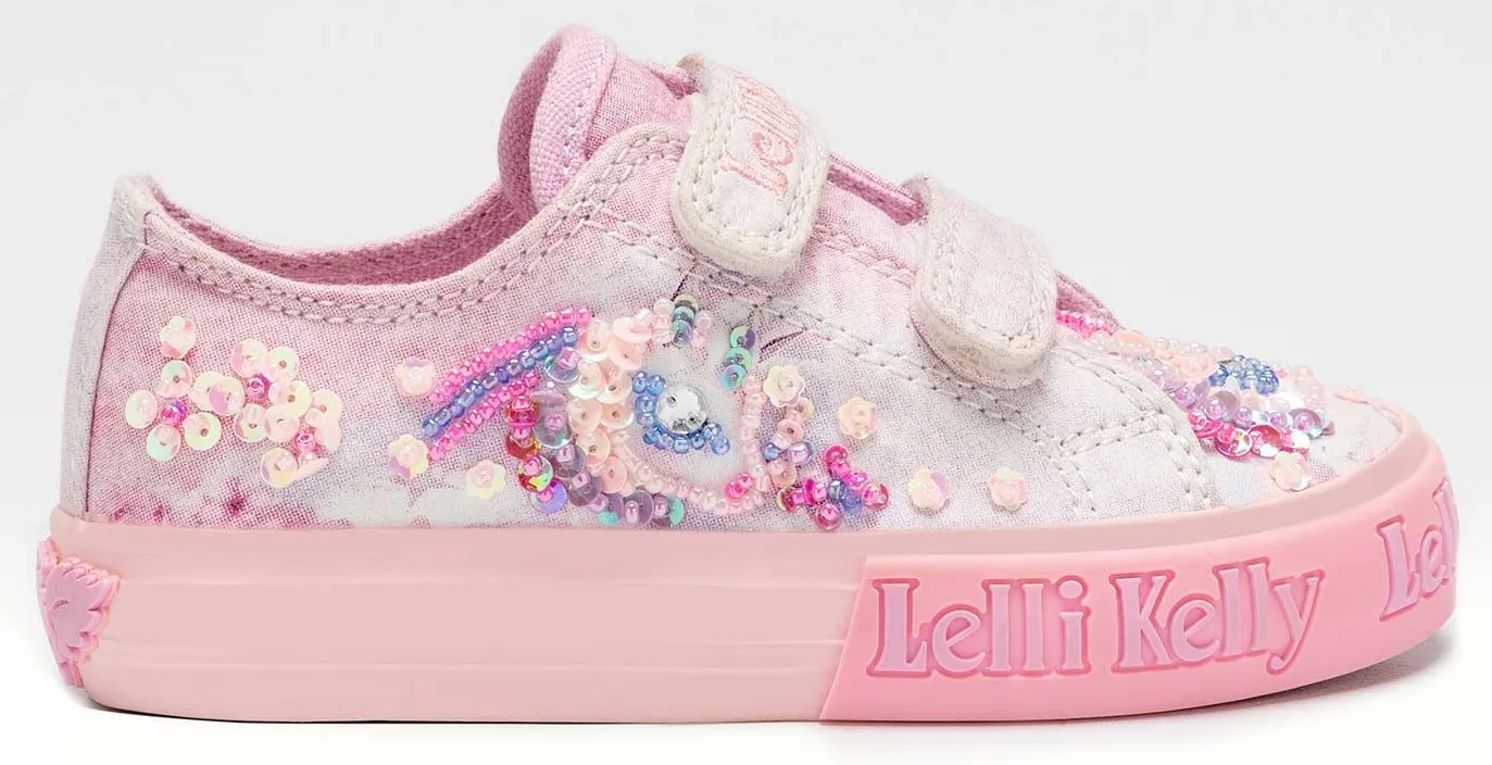 Lelli Kelly LK 7018 Unicorn Canvas Pump Trainer Shoes Pink