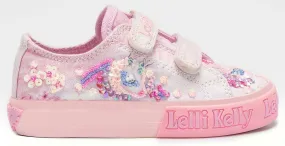 Lelli Kelly LK 7018 Unicorn Canvas Pump Trainer Shoes Pink