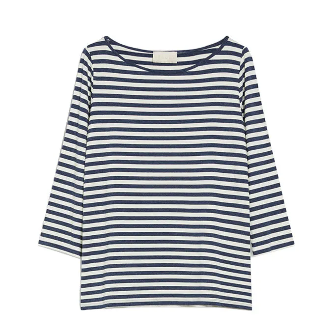 LEMBO T-SHIRT Woman Blue Stripe