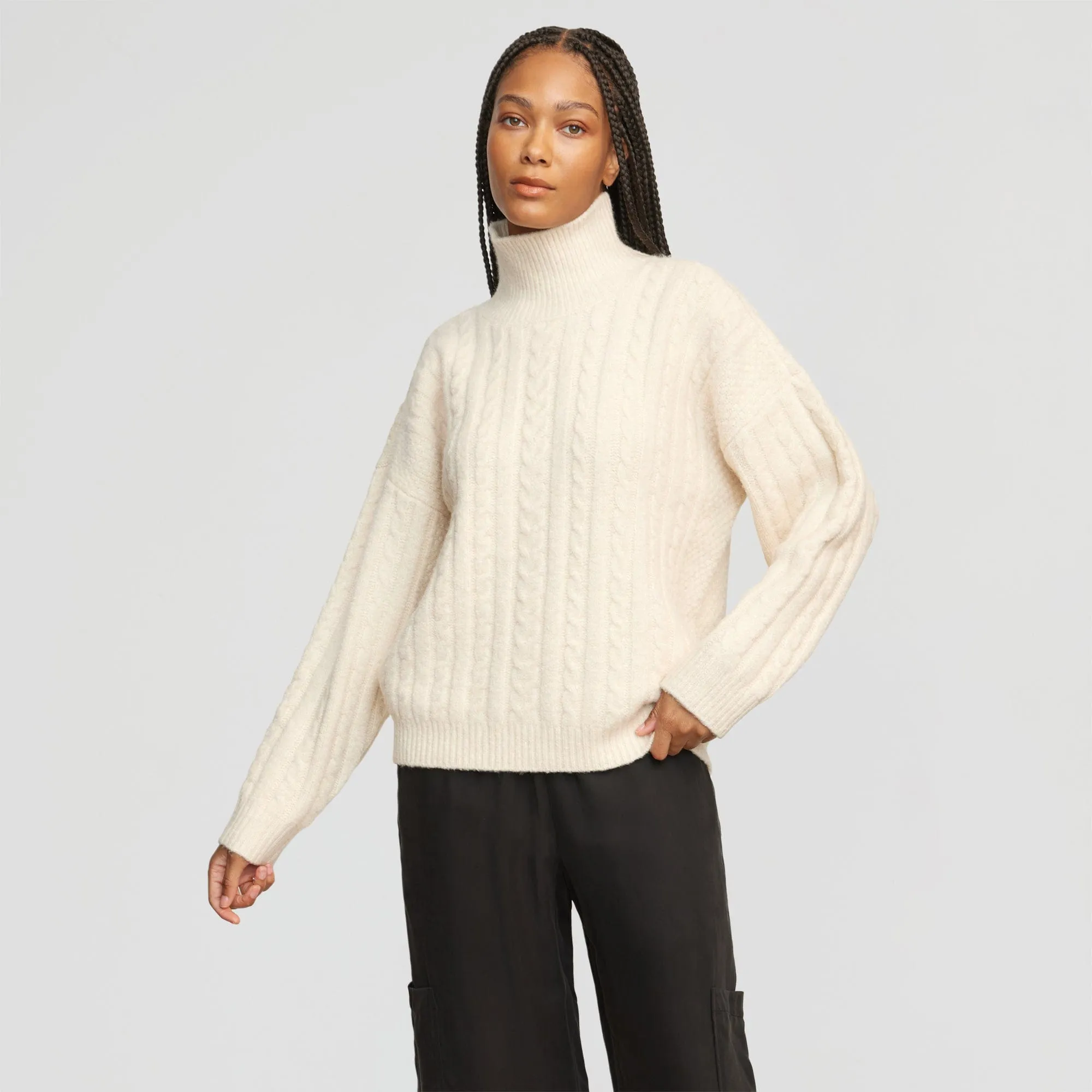 Liam Chunky Cable Knit Sweater | Oatmeal