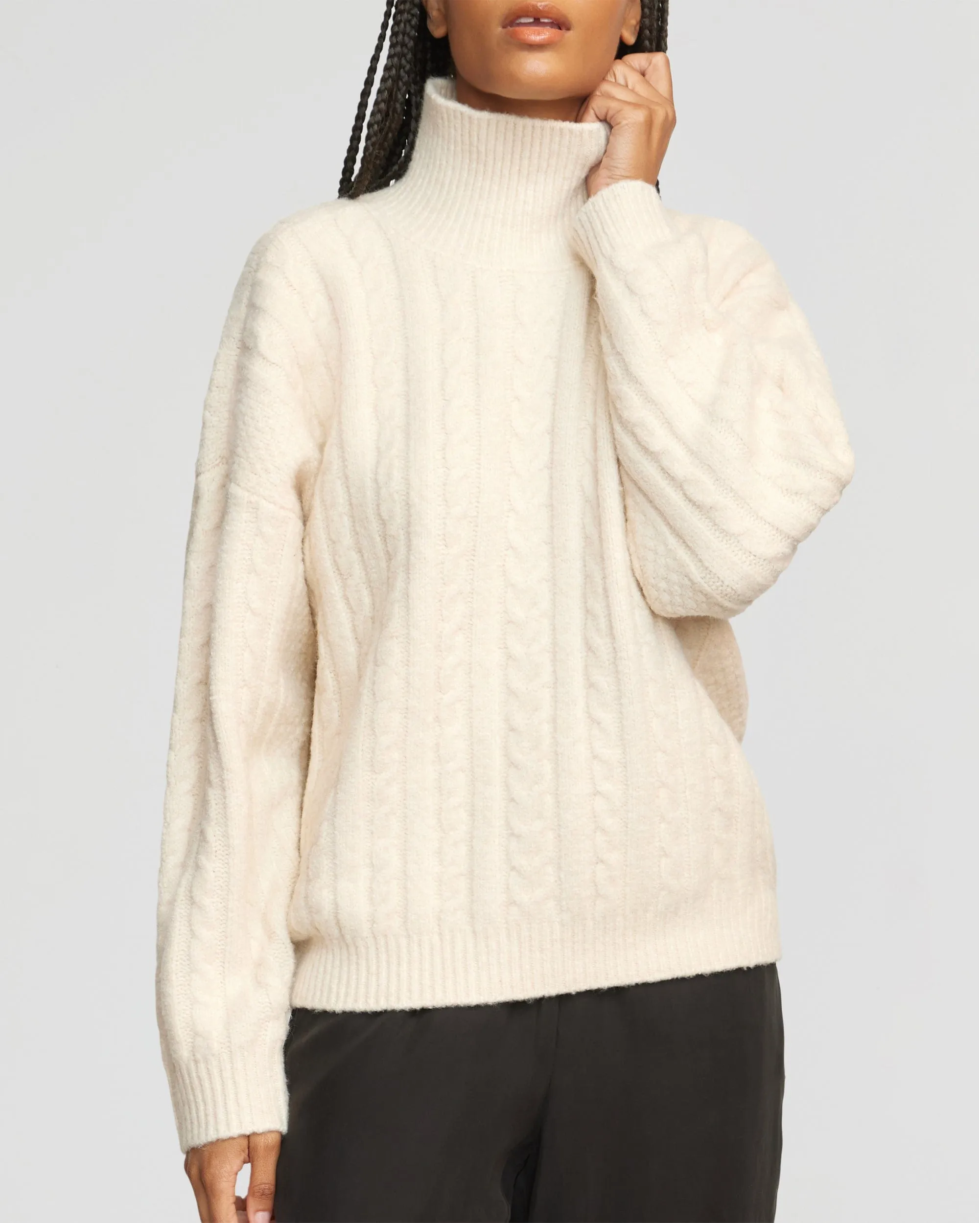 Liam Chunky Cable Knit Sweater | Oatmeal