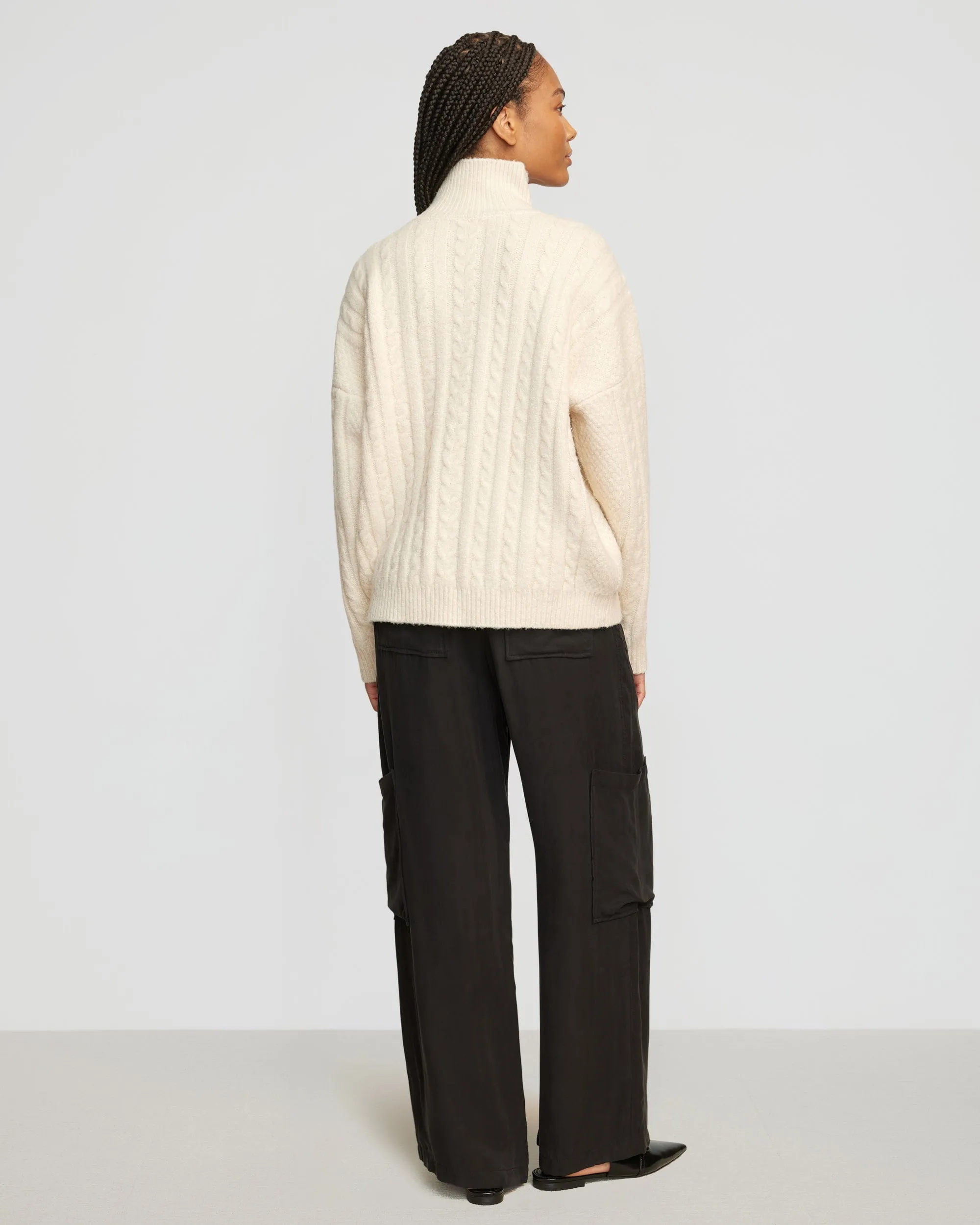 Liam Chunky Cable Knit Sweater | Oatmeal