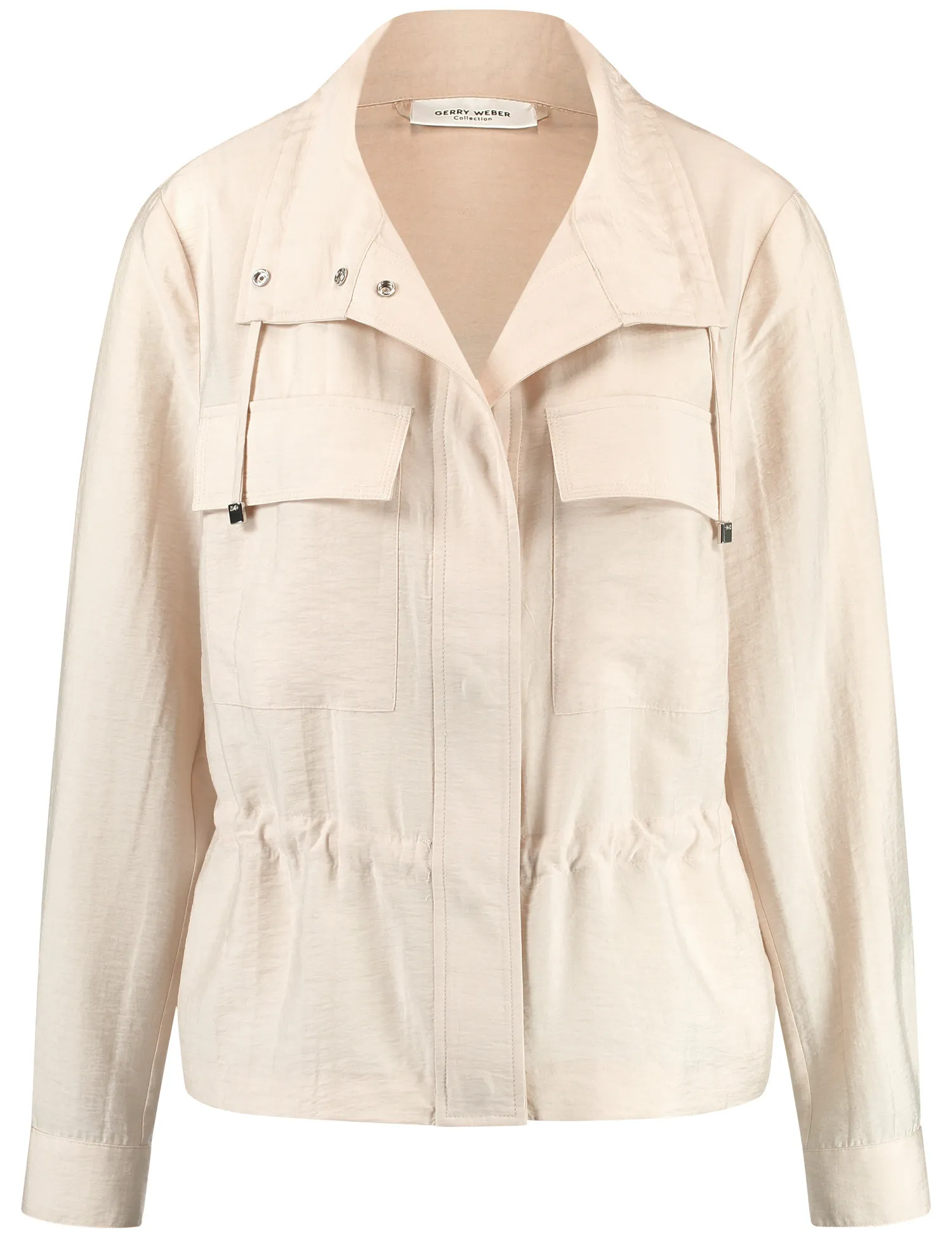 Lightweight blazer jacket with a drawstring