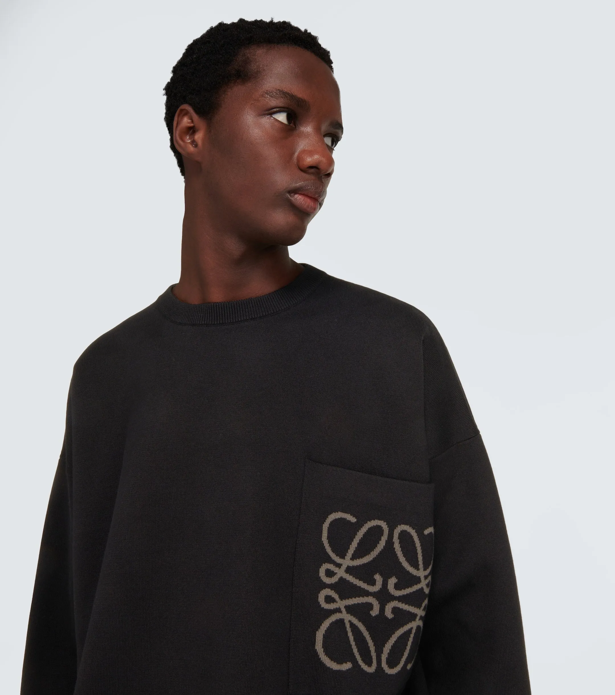 LOEWE  |Crew Neck Pullovers Monogram Sweat Street Style Long Sleeves