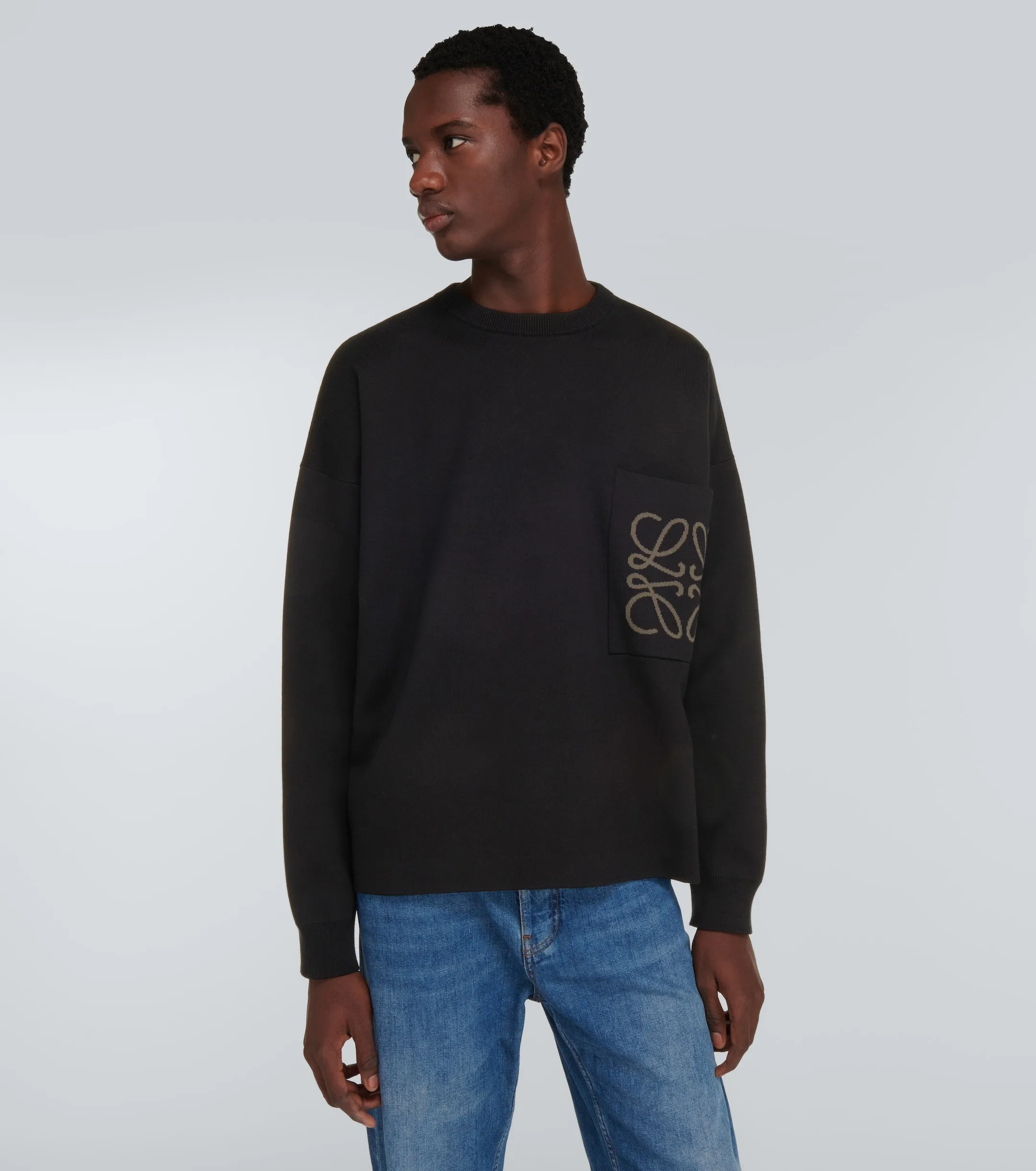 LOEWE  |Crew Neck Pullovers Monogram Sweat Street Style Long Sleeves