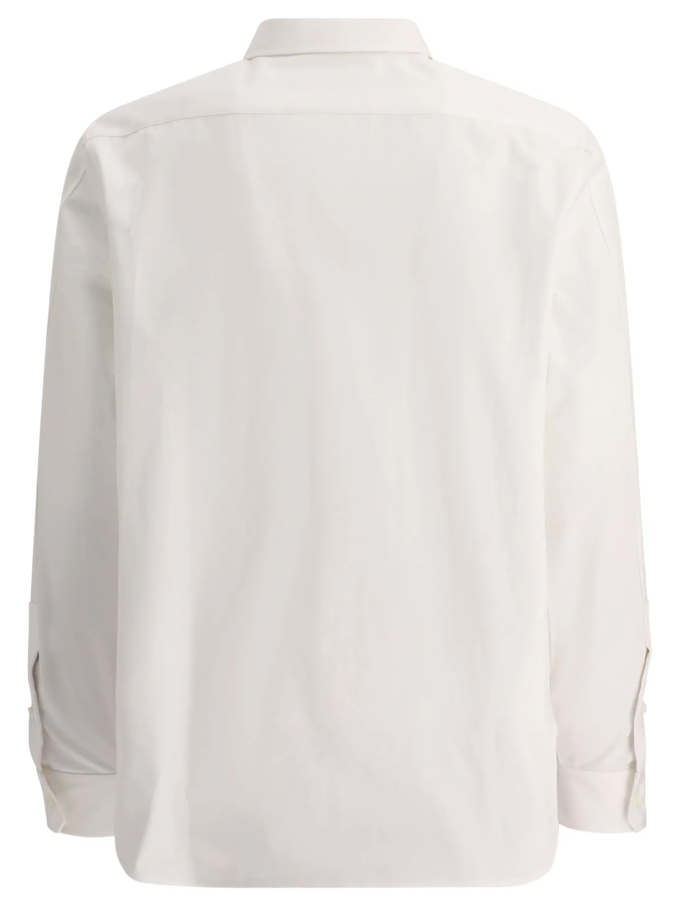 LOEWE  |Long Sleeves Plain Cotton Logo Luxury Shirts