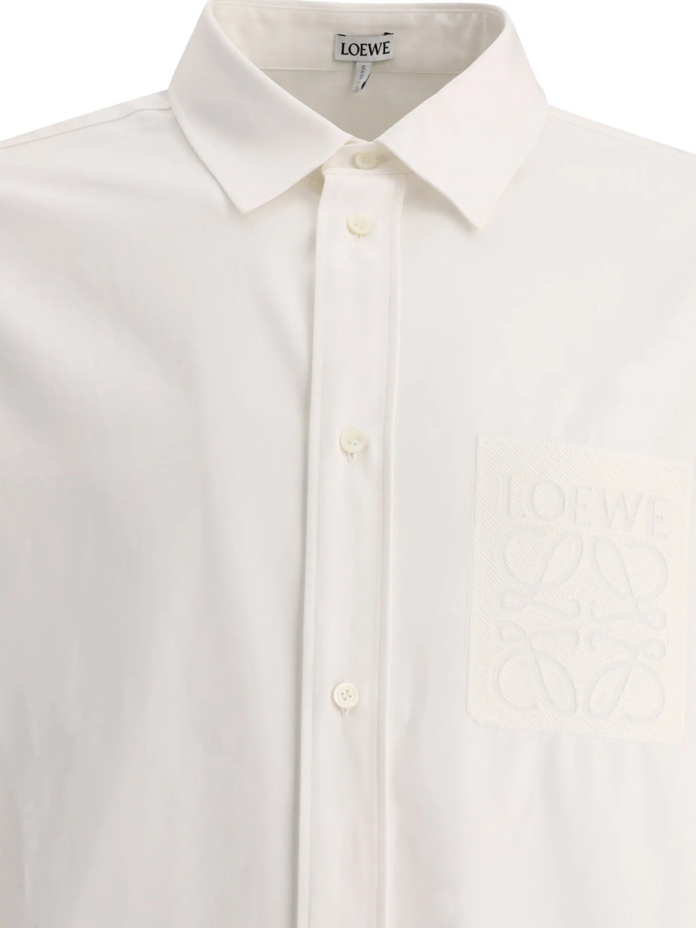 LOEWE  |Long Sleeves Plain Cotton Logo Luxury Shirts