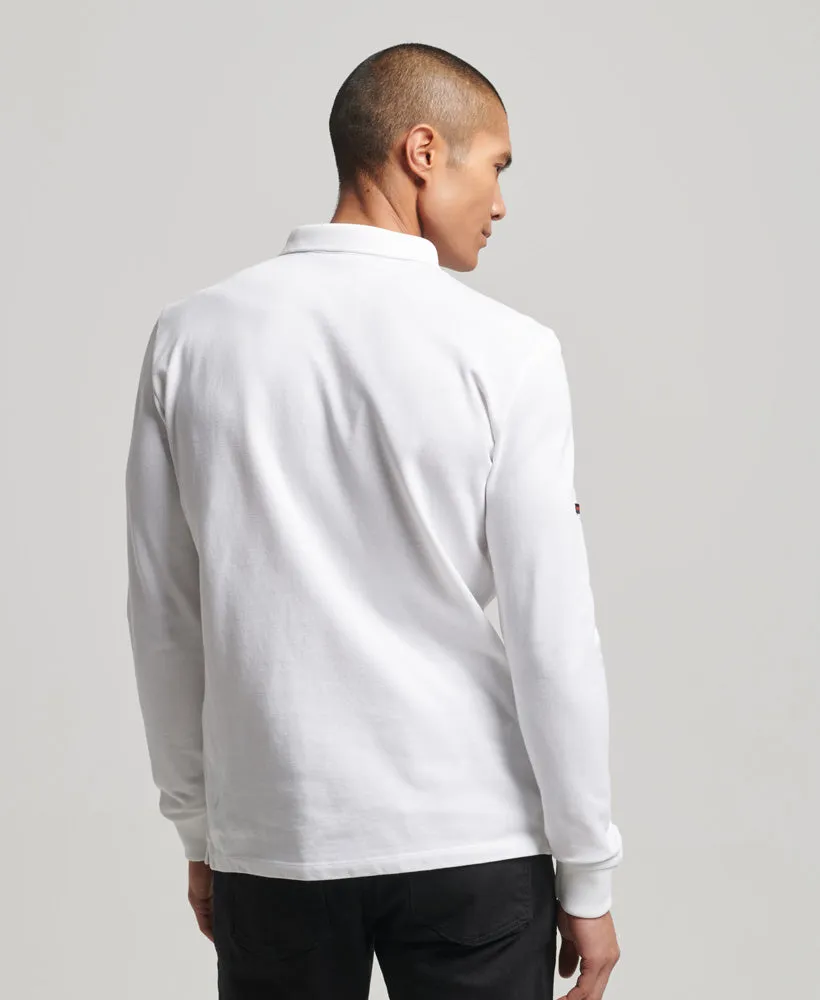 Long Sleeve Pique Polo Shirt | Optic