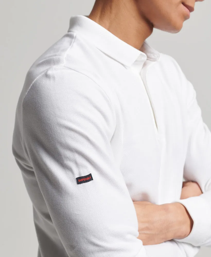 Long Sleeve Pique Polo Shirt | Optic