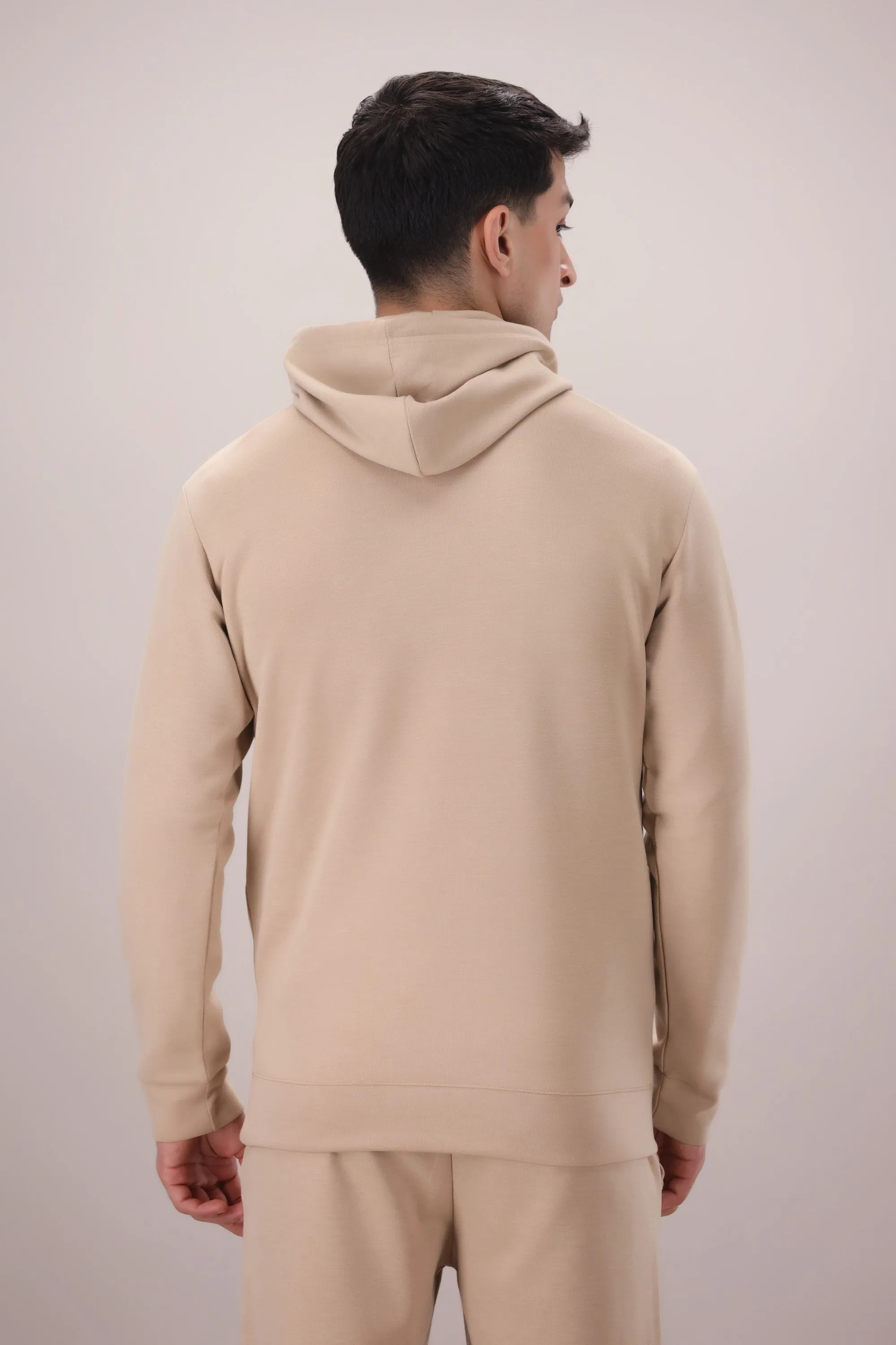 Luxe Stretch Beige Hoodie