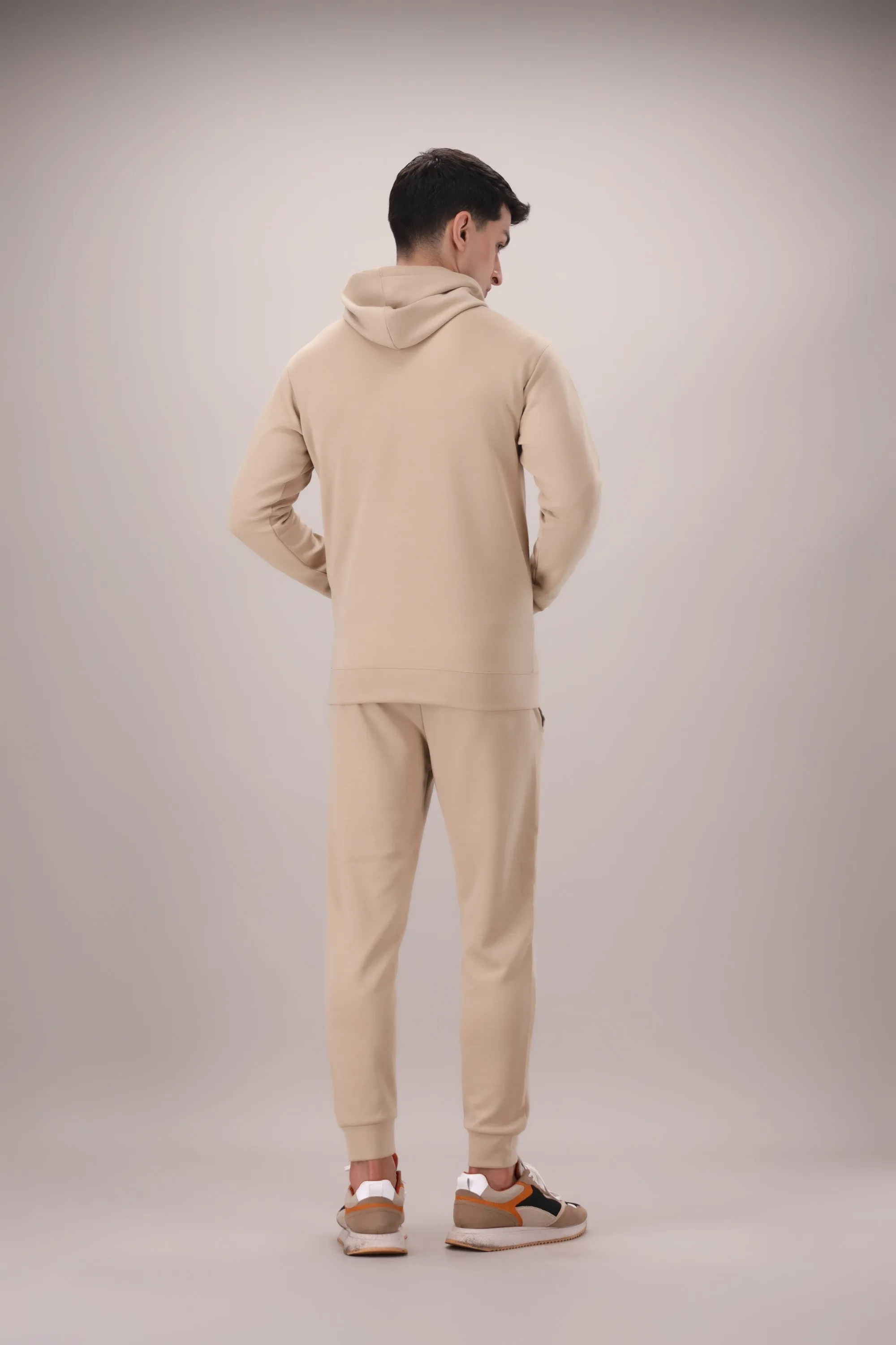 Luxe Stretch Beige Hoodie