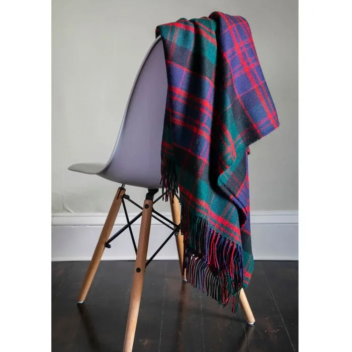 MacDonald Modern tartan lambswool blanket