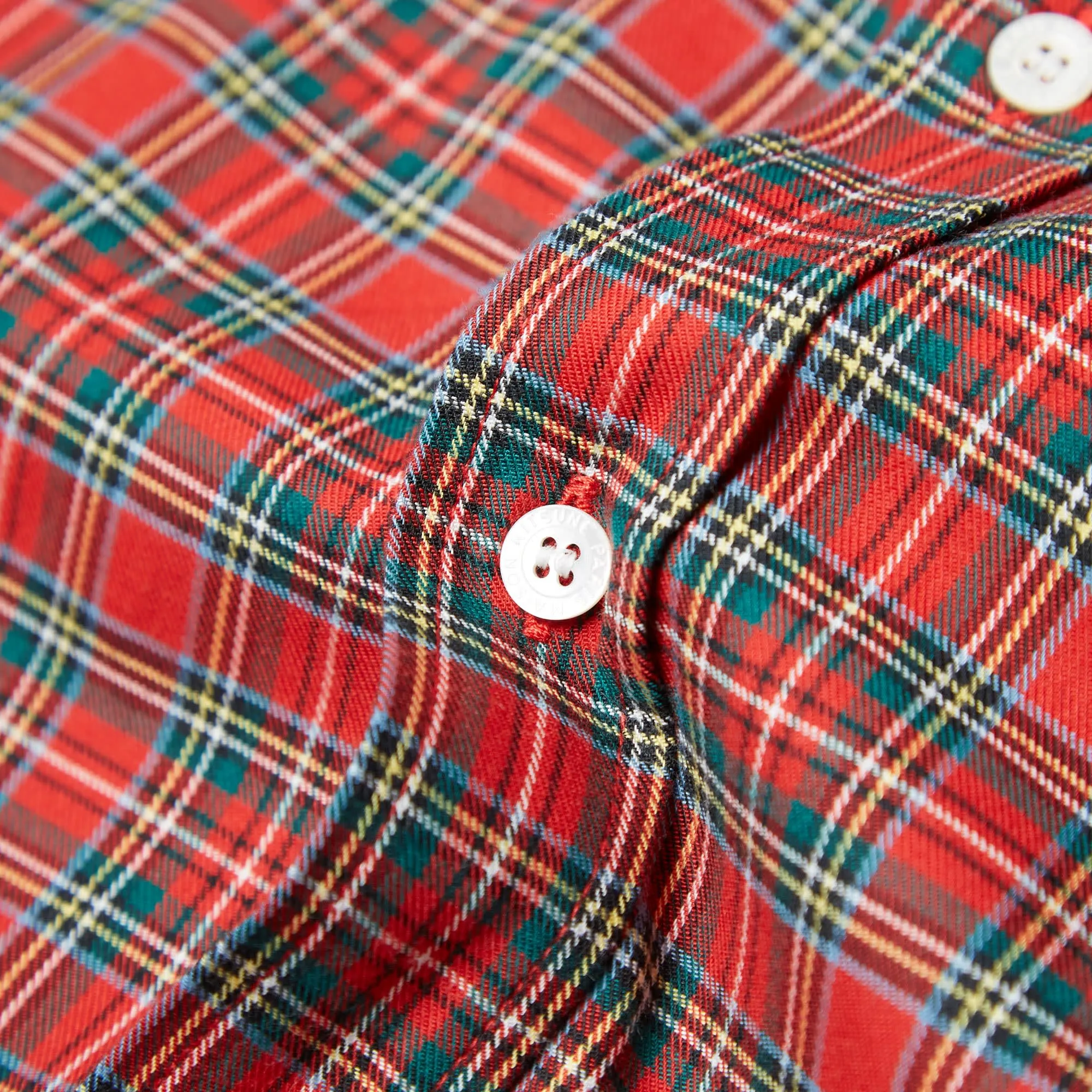 Maison Kitsuné Button Down Classic Tricolour Fox Check ShirtRed