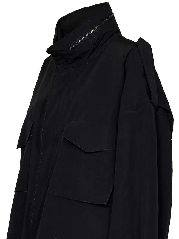 Maison Margiela Oversized Black Cotton Blend Cordura Parka Wi