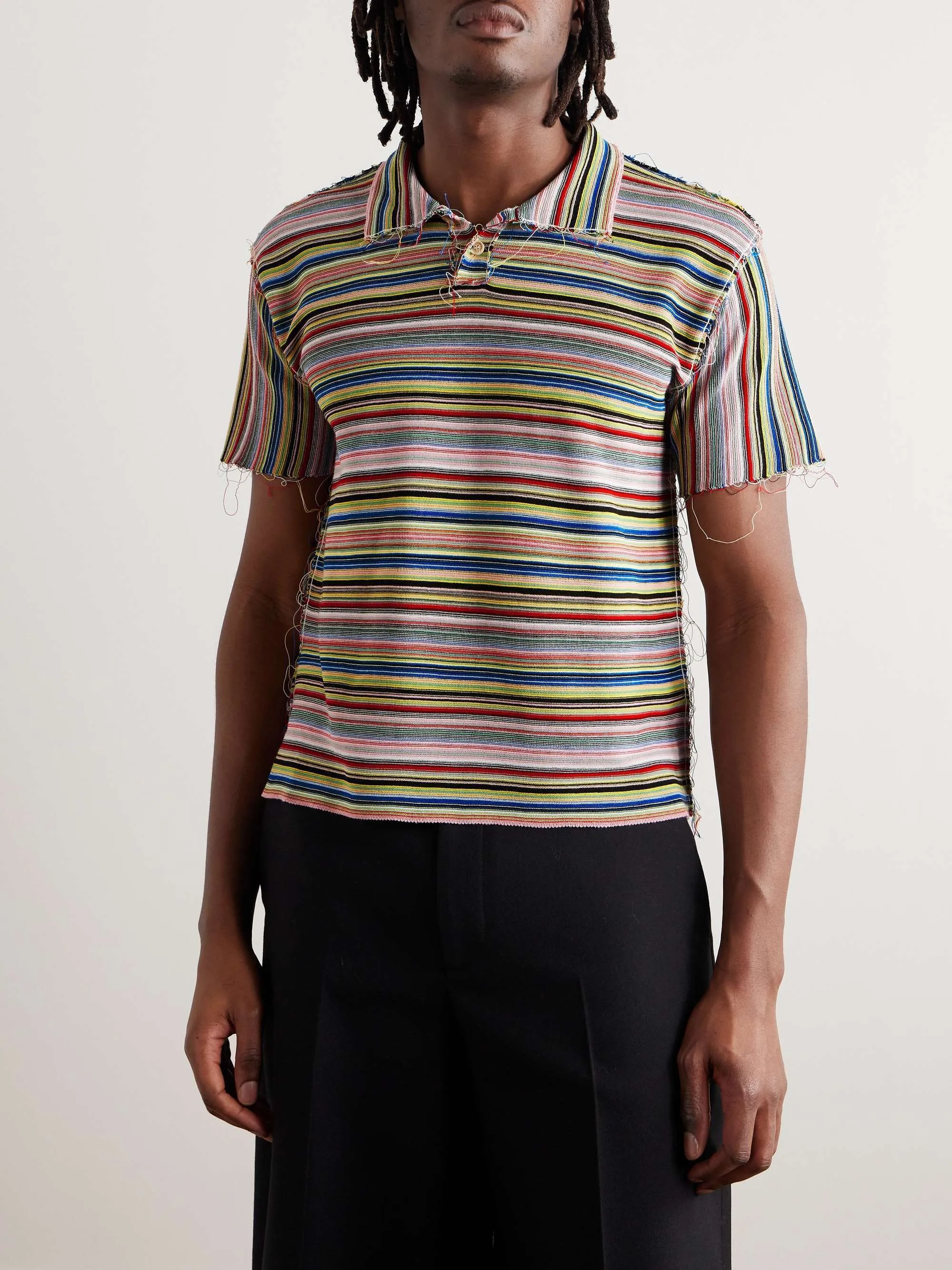 Maison Margiela  |Pullovers Stripes Unisex Street Style Cotton Short Sleeves