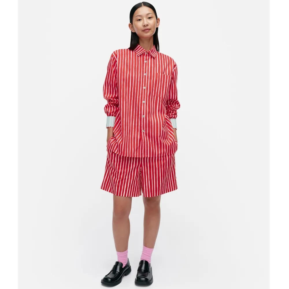 marimekko  |Stripes Unisex Long Sleeves Cotton Shirts