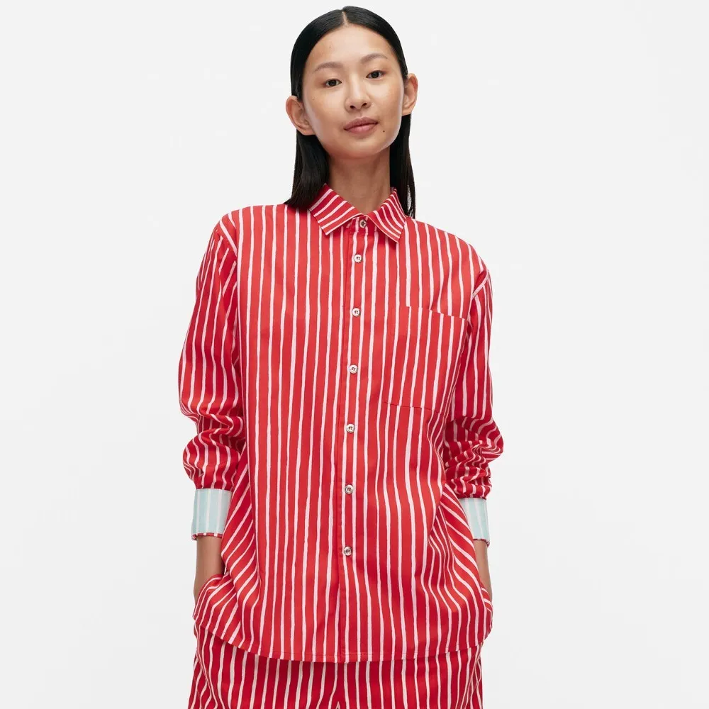 marimekko  |Stripes Unisex Long Sleeves Cotton Shirts