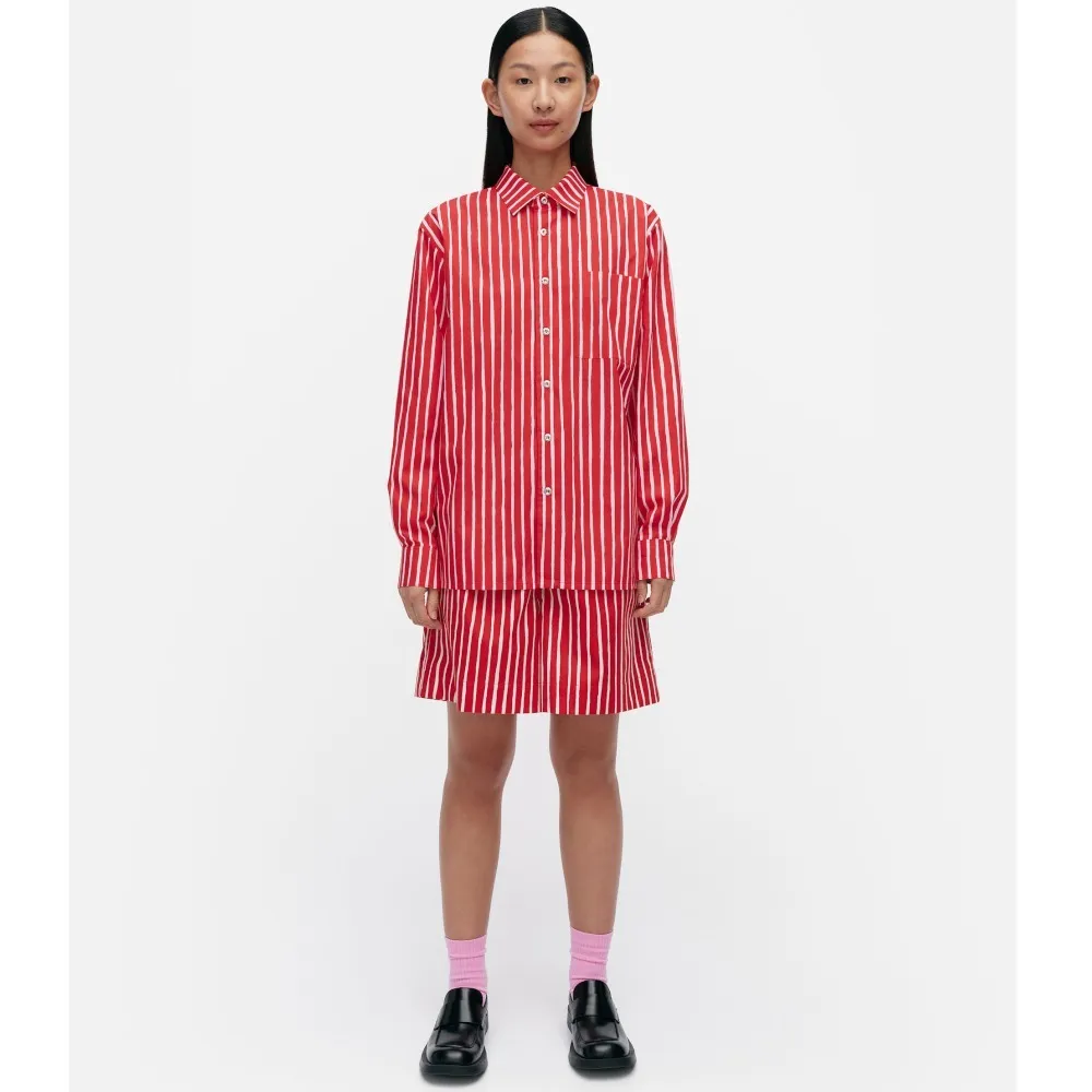 marimekko  |Stripes Unisex Long Sleeves Cotton Shirts