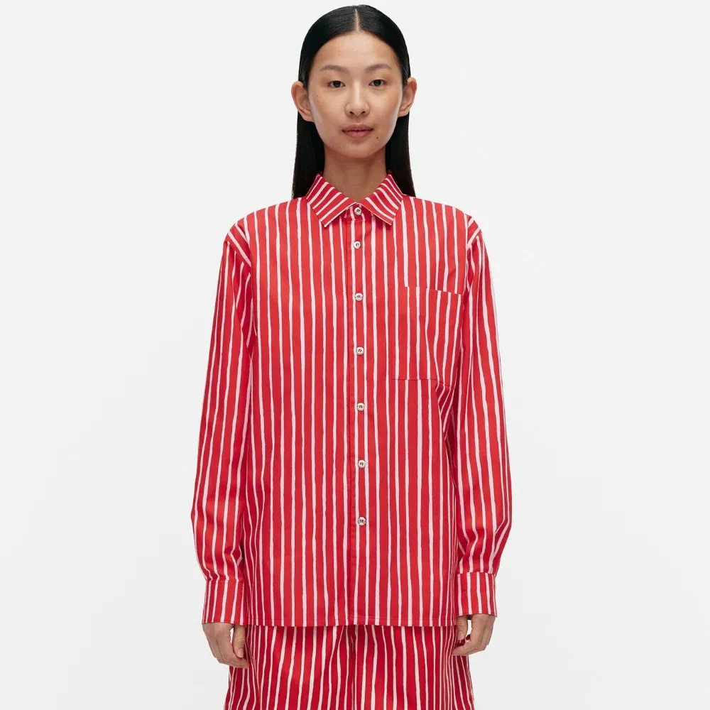 marimekko  |Stripes Unisex Long Sleeves Cotton Shirts