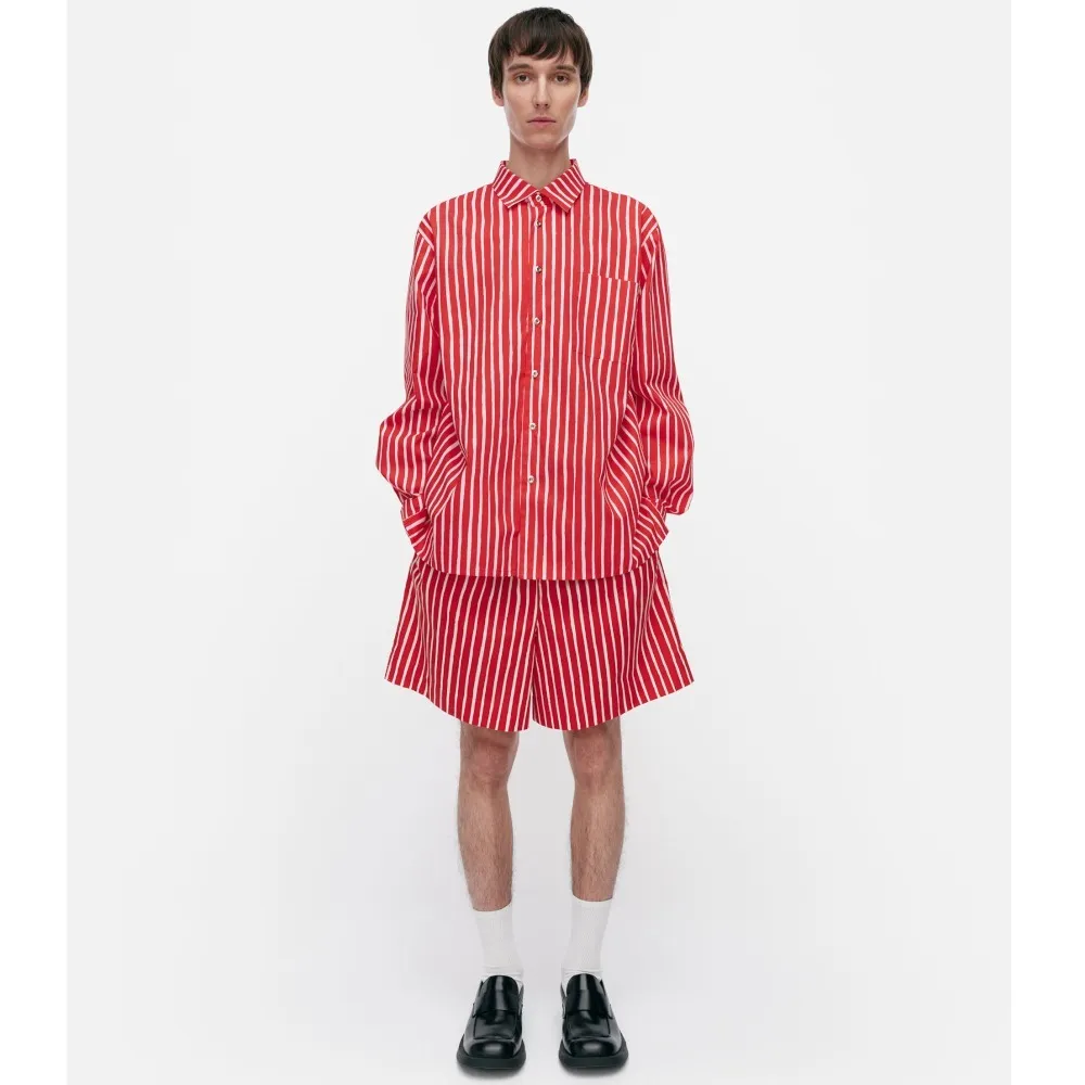 marimekko  |Stripes Unisex Long Sleeves Cotton Shirts