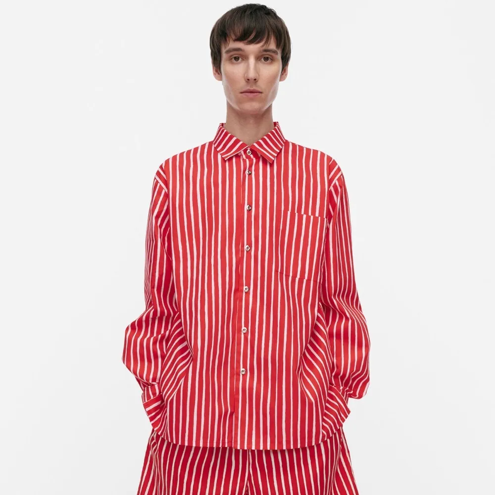 marimekko  |Stripes Unisex Long Sleeves Cotton Shirts