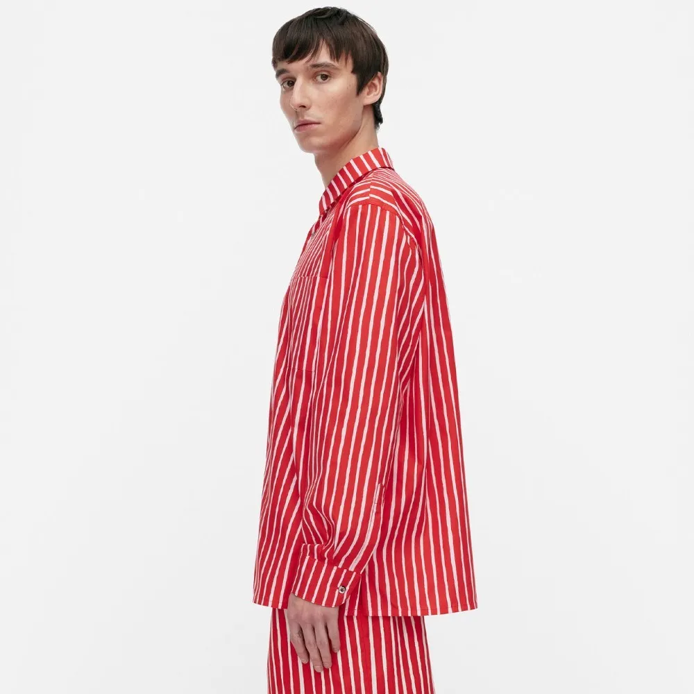 marimekko  |Stripes Unisex Long Sleeves Cotton Shirts