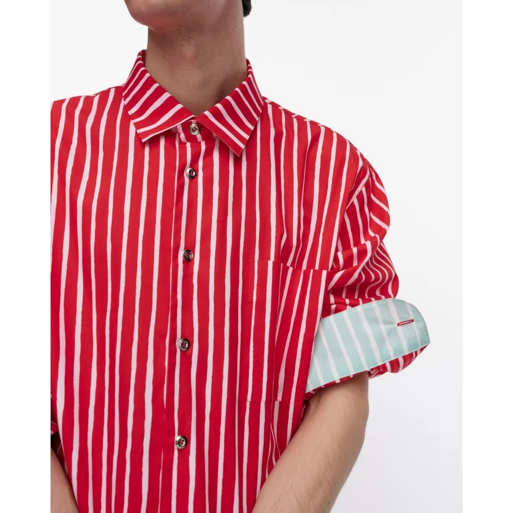 marimekko  |Stripes Unisex Long Sleeves Cotton Shirts