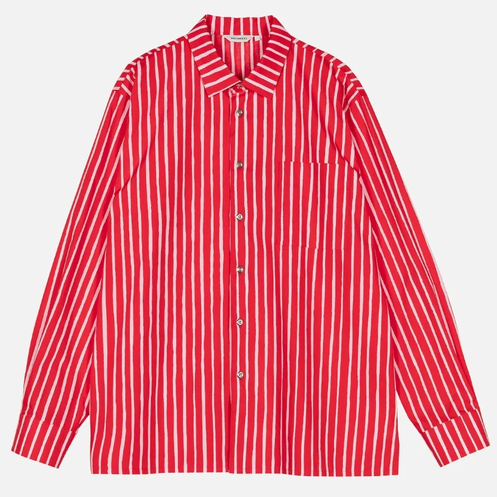 marimekko  |Stripes Unisex Long Sleeves Cotton Shirts