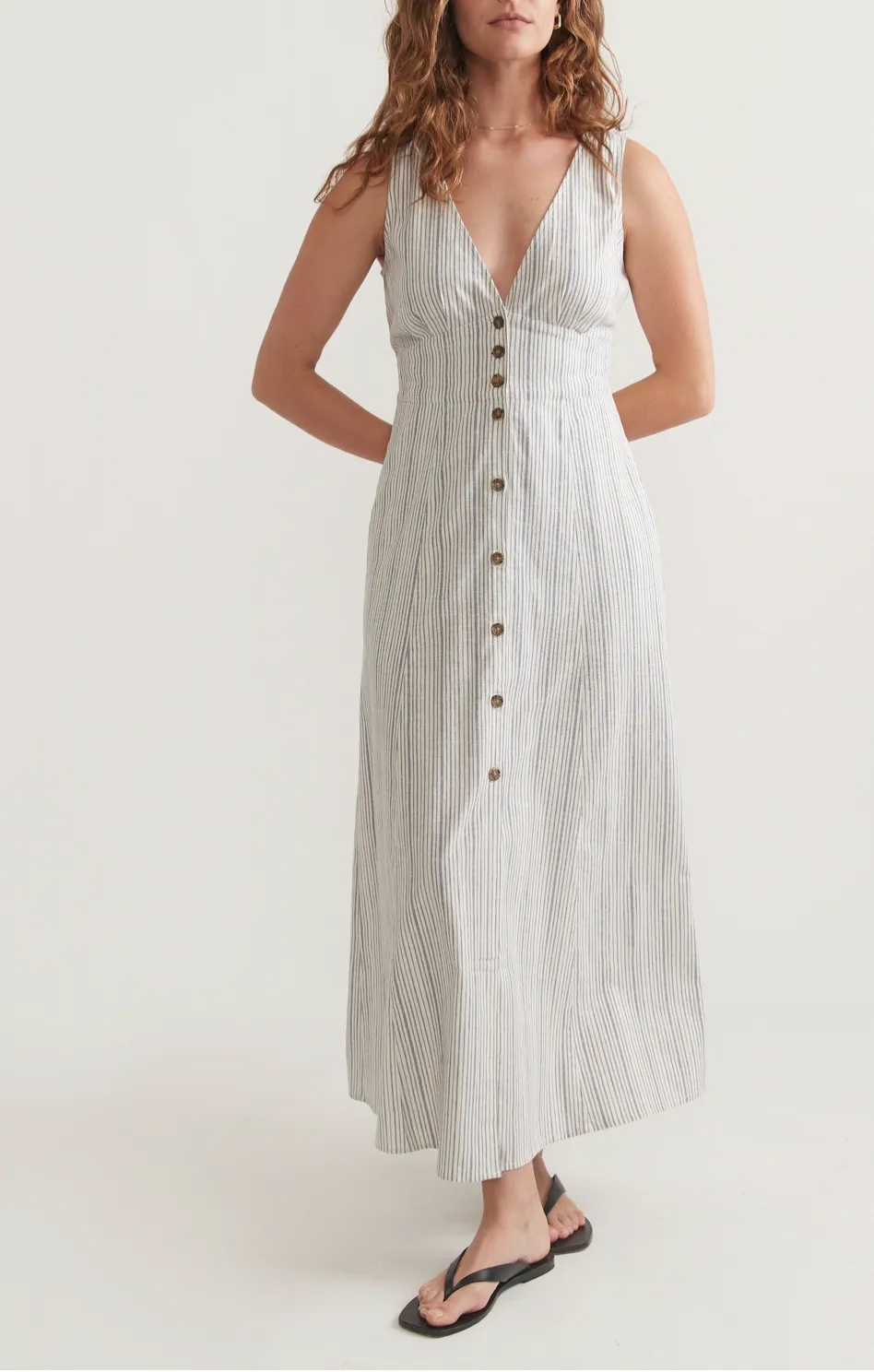 MARINE LAYER CAMILA STRIPE MAXI DRESS