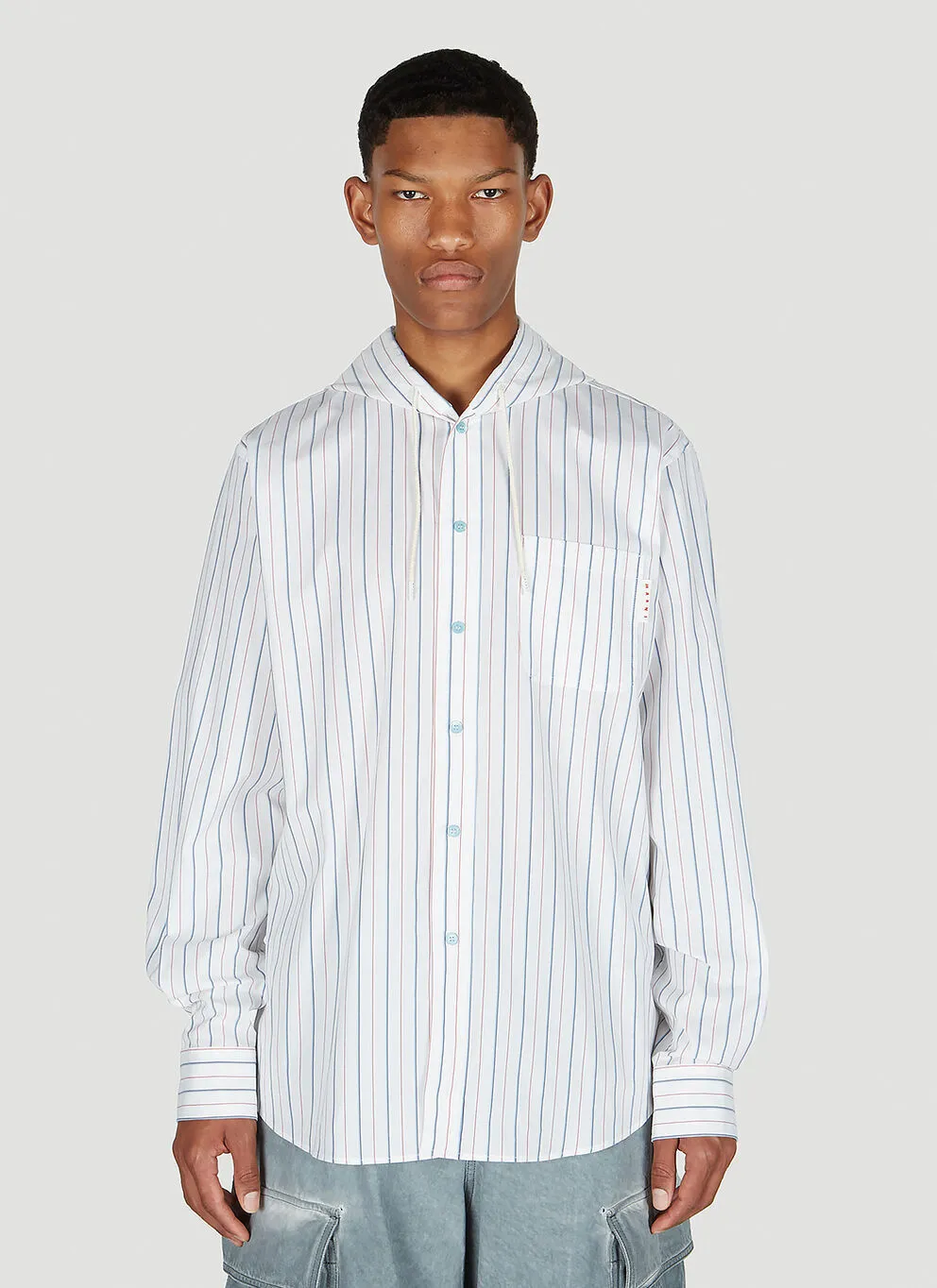 MARNI  |Stripes Long Sleeves Cotton Logo Designers Shirts