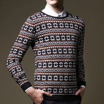 Men Knitted Sweaters Men's Casual Slim Fit Large Size Round Neck Sweaters and Pullovers Men Clothing Coats SM6