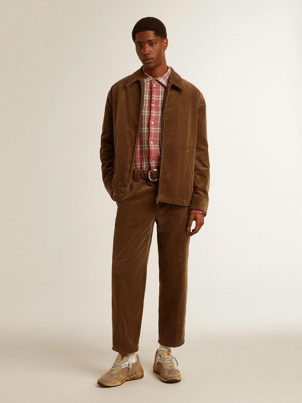 Men's dark olive corduroy pants