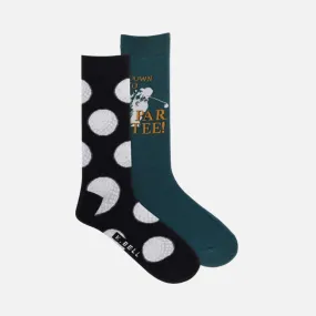 Mens Down To Par Tee 2 Pack Crew Sock