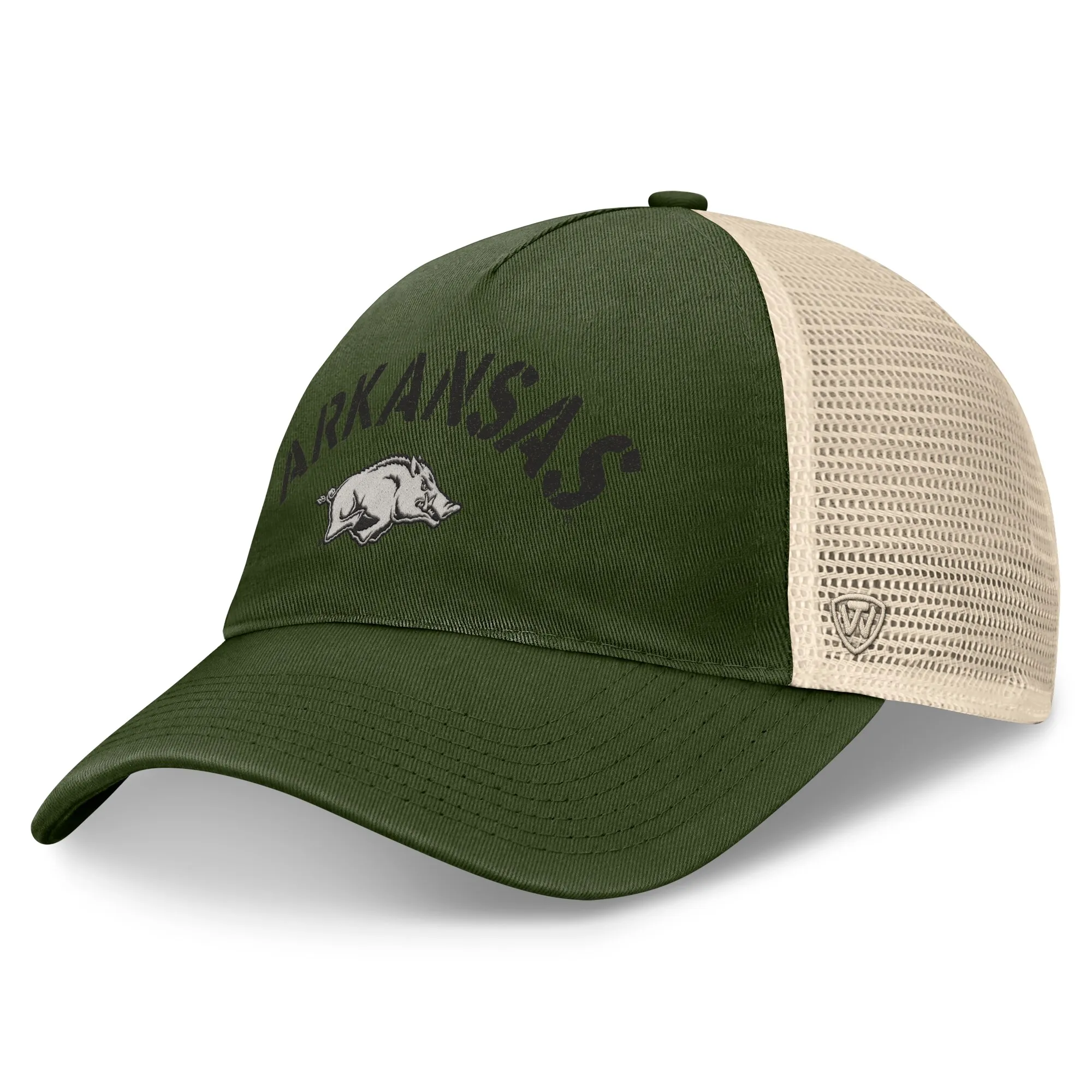 Men's Top of the World Hunter Green Arkansas Razorbacks OHT Military Appreciation Glory Trucker Adjustable Hat