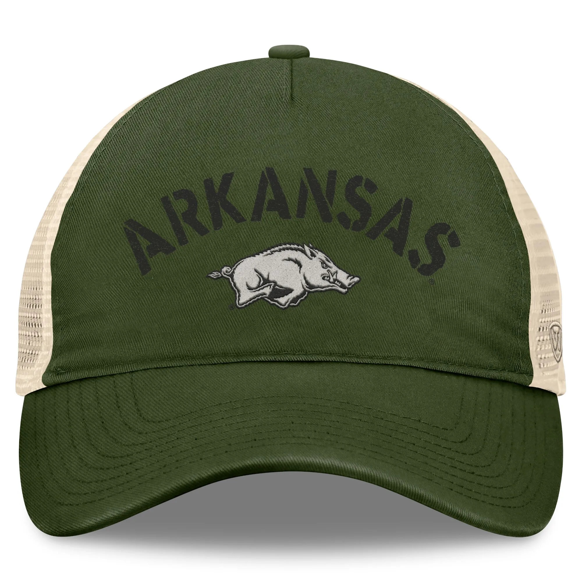 Men's Top of the World Hunter Green Arkansas Razorbacks OHT Military Appreciation Glory Trucker Adjustable Hat