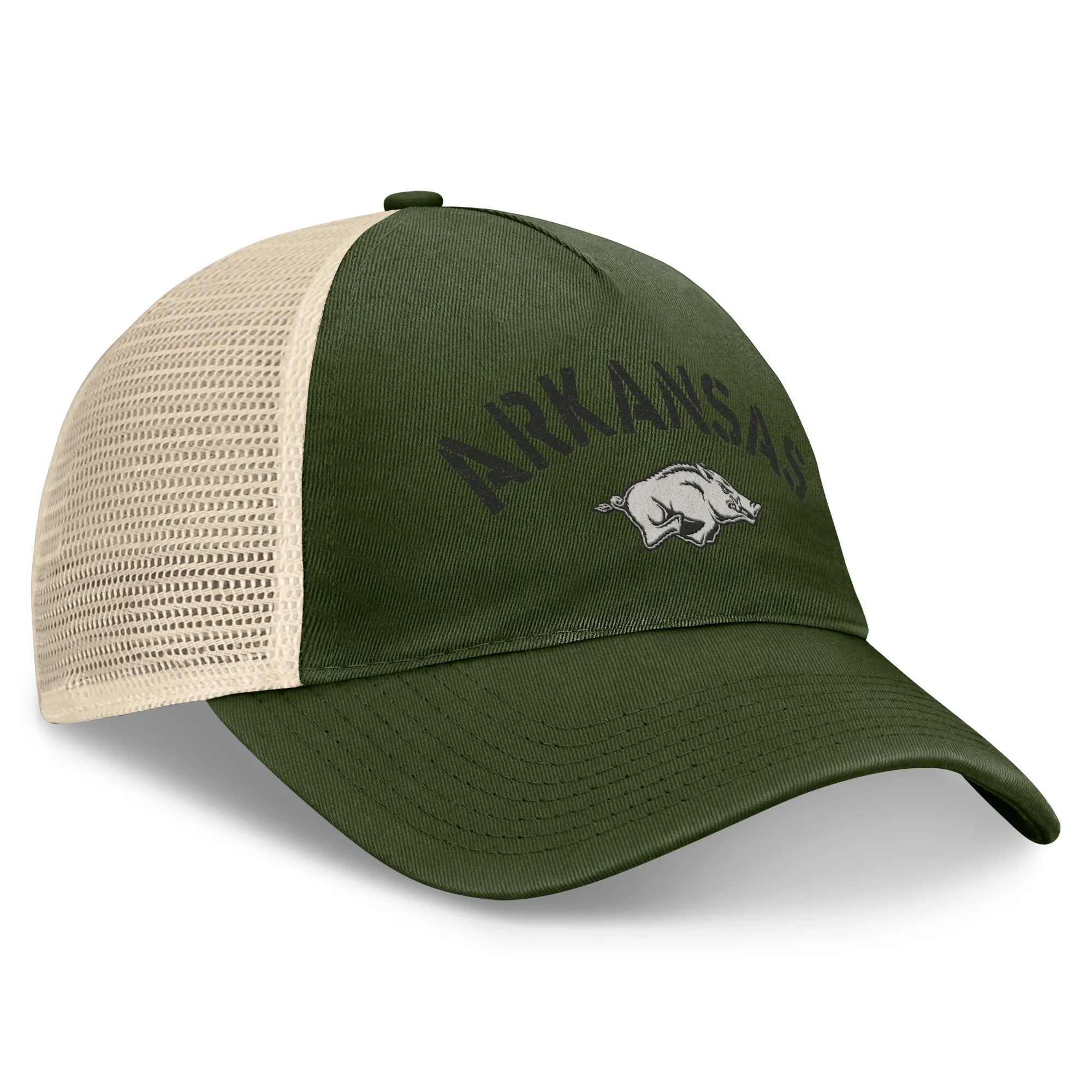 Men's Top of the World Hunter Green Arkansas Razorbacks OHT Military Appreciation Glory Trucker Adjustable Hat