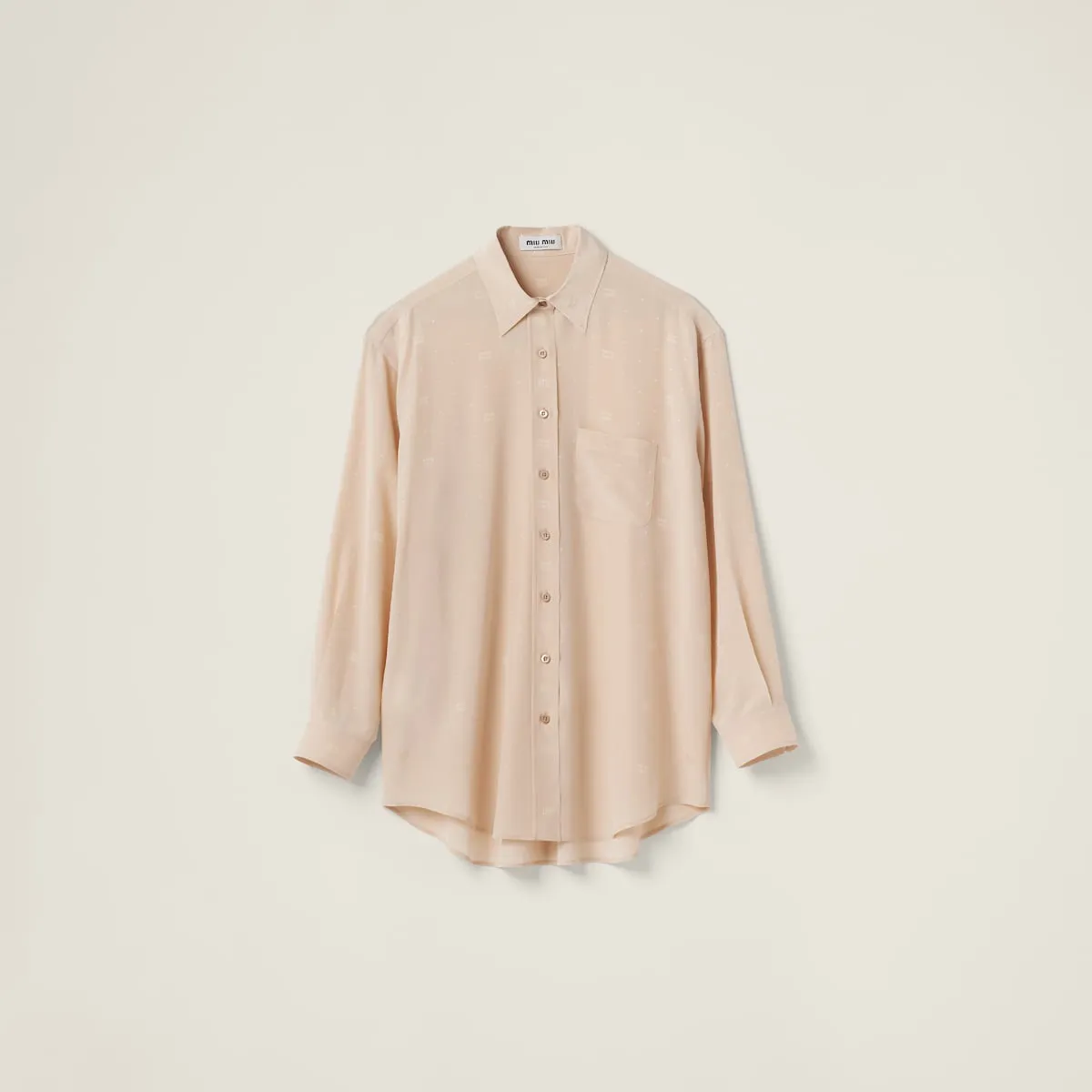 MiuMiu  |Silk Long Sleeves Plain Logo Shirts & Blouses