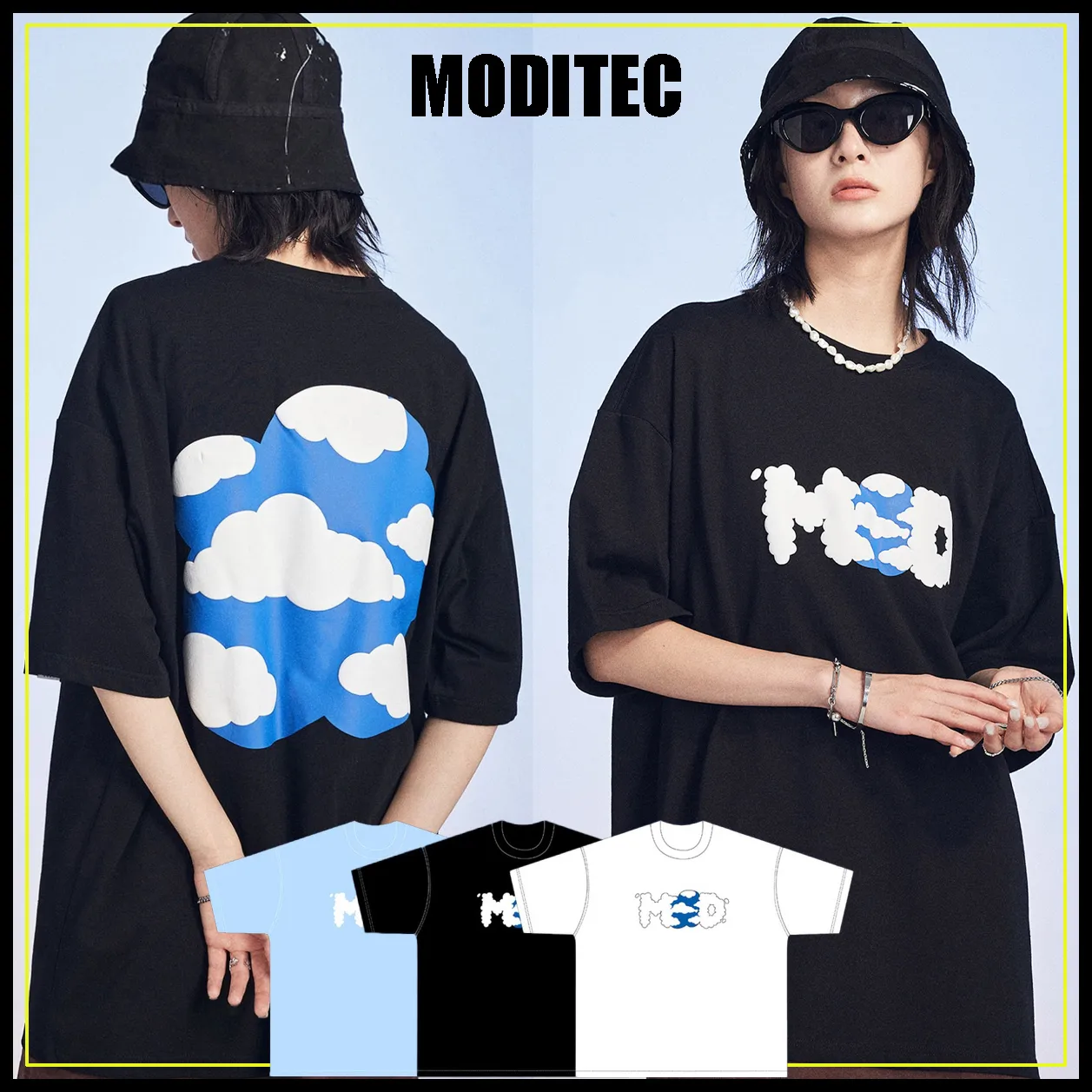 MODITEC  |Unisex Sweat Street Style Cotton Short Sleeves Oversized