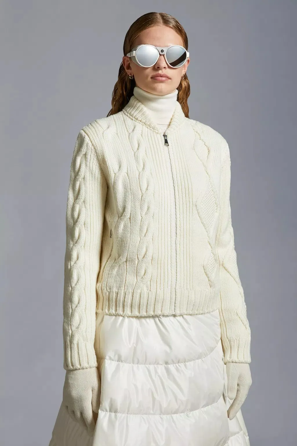 MONCLER  |Padded Wool Zip-Up Cardigan